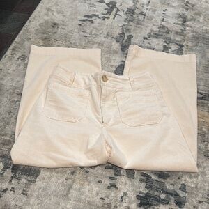 Anthropologie The Colette Cropped Wide Leg Corduroy Pants